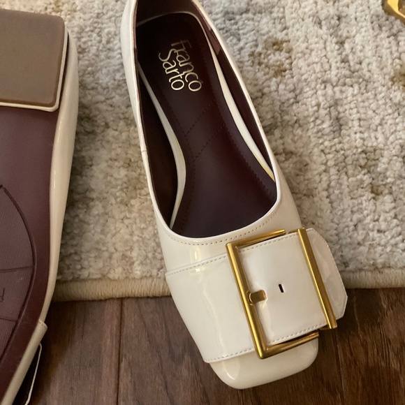 Franco Sarto cream slides slip on flats Tahlia shoes, size 7, square toe - Picture 4 of 10